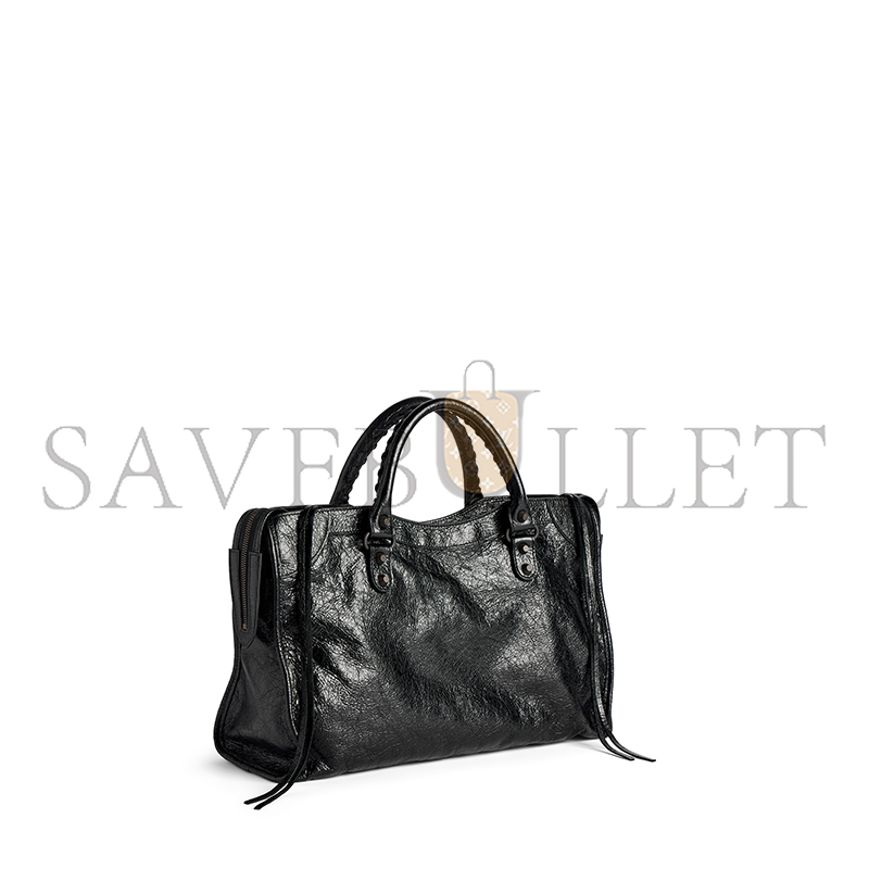 BALENCIAGA WOMEN'S LE CITY BAG MEDIUM IN BLACK ‎8657602ACFH1000 (38.5*24*15cm)